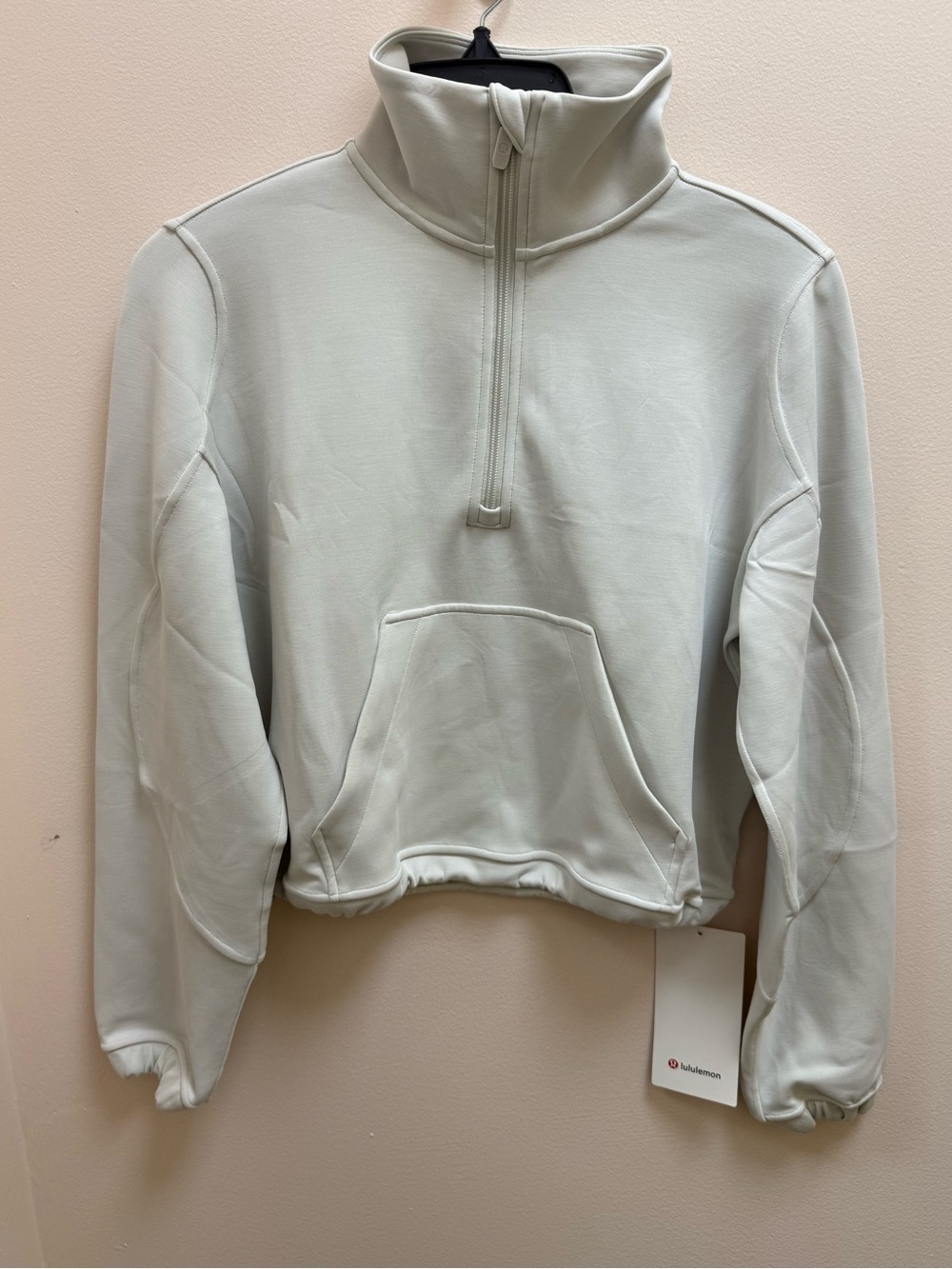 LuluLemon Brushed Softstreme Half Zip in Bone